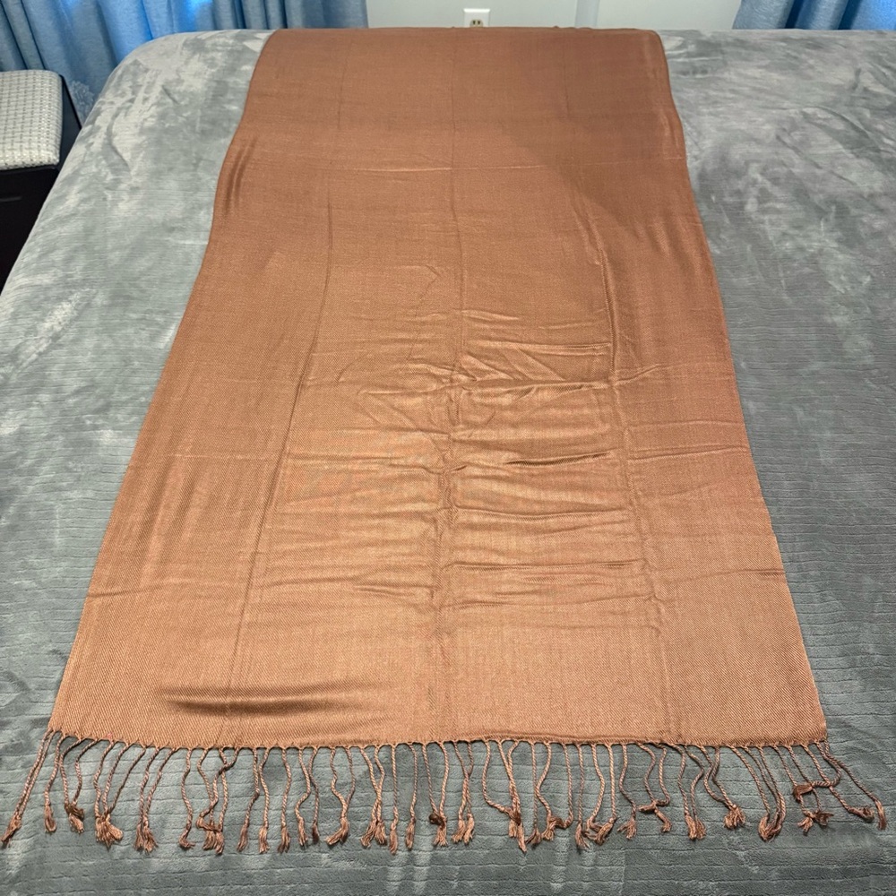 Brown Scarf with Fringe